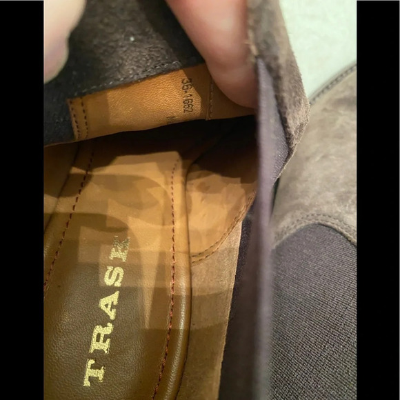 Trask Brown Suede Wedge Ankle Boot Bootie - Picture 11 of 11